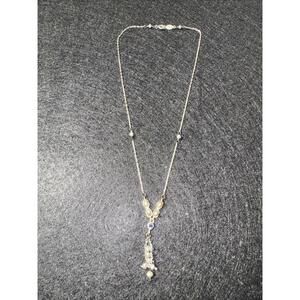 VINTAGE 925 STERLING SILVER FRESH WATER PEARLS Y Drop NECKLACE